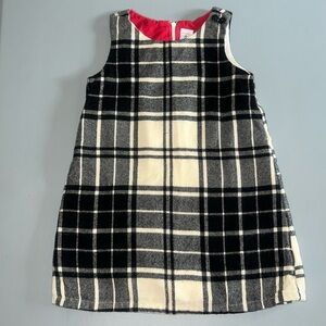 Old Navy Black & Ivory Plaid Jumper Dress Size 2T